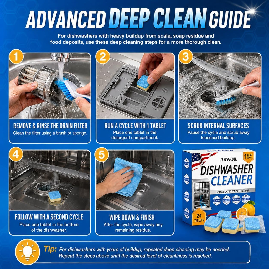Enzyme Dishwasher Cleaner Tablets Ultra, Eliminator Odor 24 Count