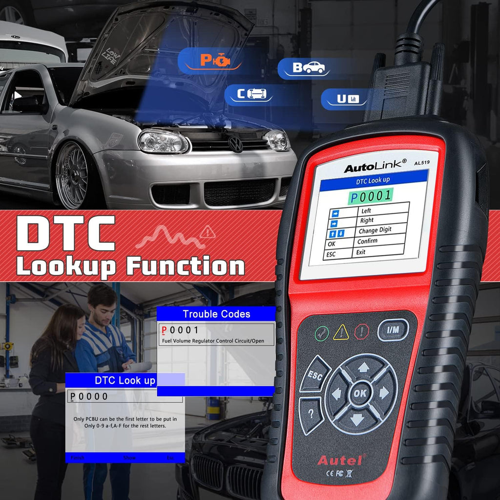 AutoLink AL519 Enhanced Universal OBD2 Scanner Car Diagnostic Tool | Enhanced Mode 6, Check Engine Code Reader, CAN