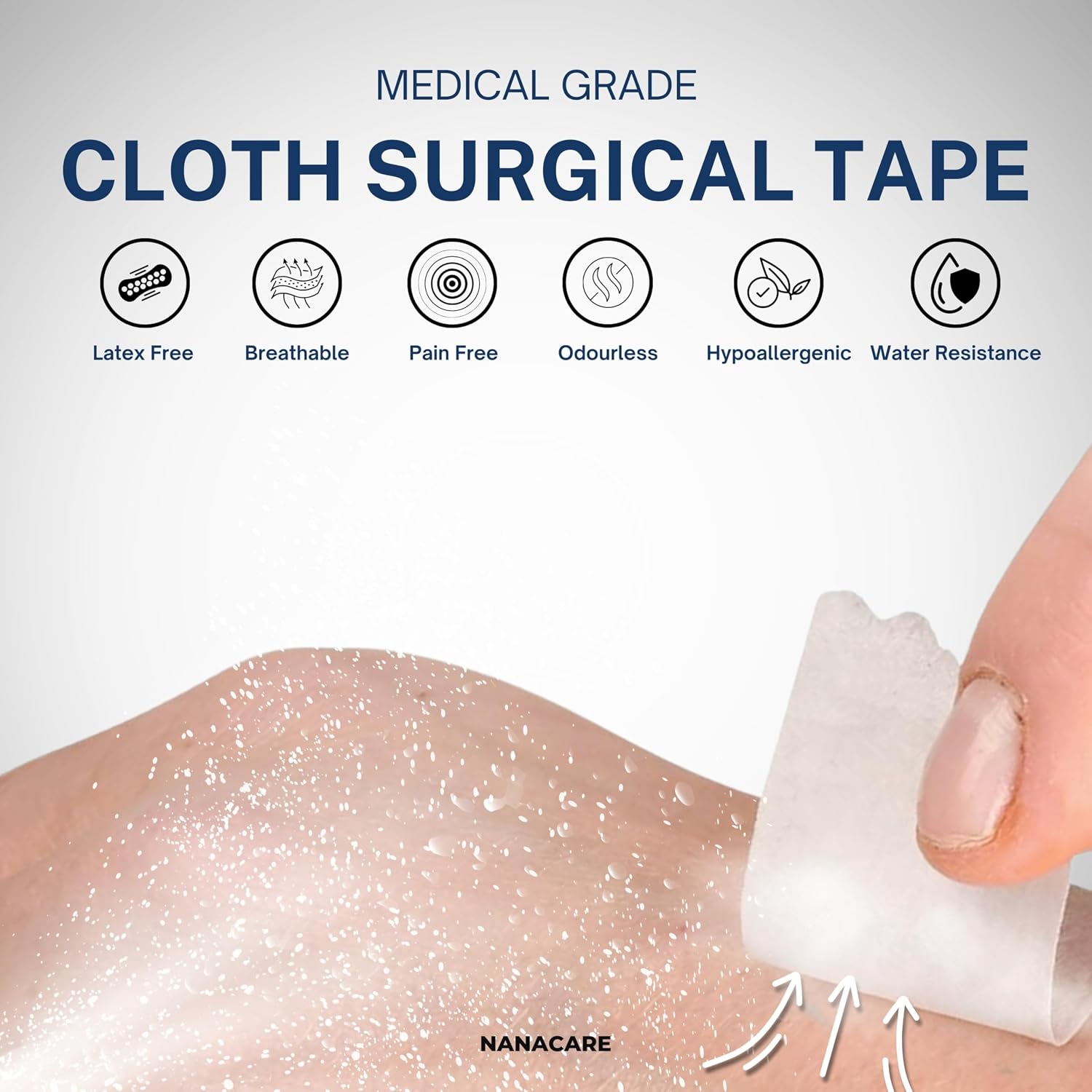 Cloth Medical Tape Waterproof, 4 Rolls x 1 inch + 10pc Gauze Pads | Hypoallergenic Surgical Tape For Wound Care