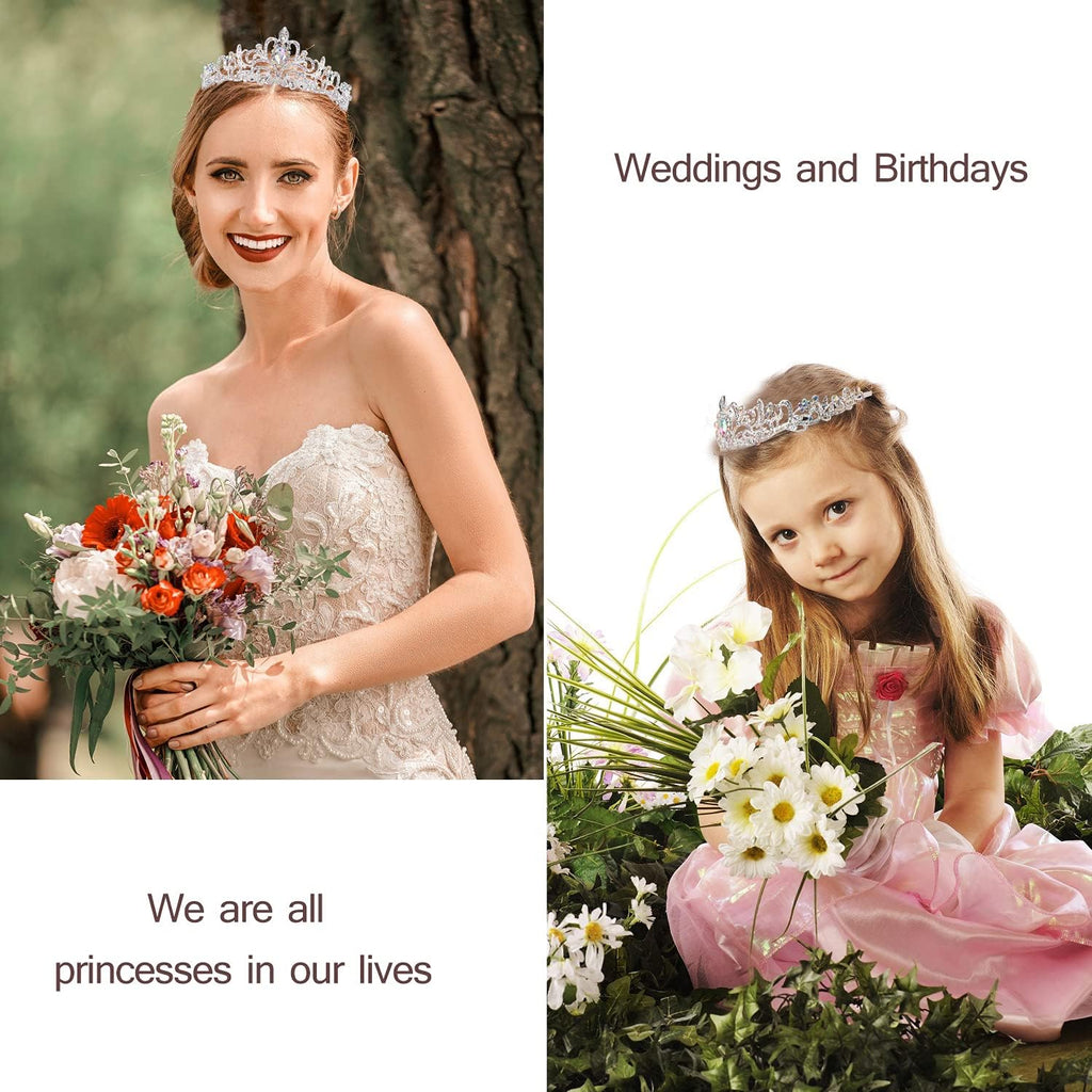 Birthday Queen Tiaras Crown for Women, Girls Princess Crowns for Women, Queen Tiara for Mom, Silver Birth Crown