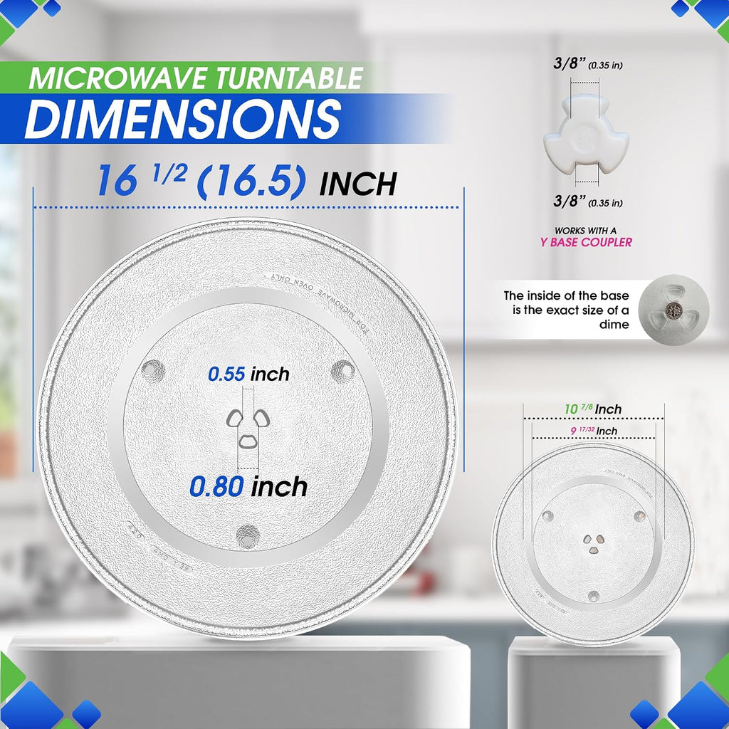 Microwave Plate Replacement 16.5 inch Fits WB48X10046 and WB48X29704 GE Microwave Turntable Plate - Exact Replacement