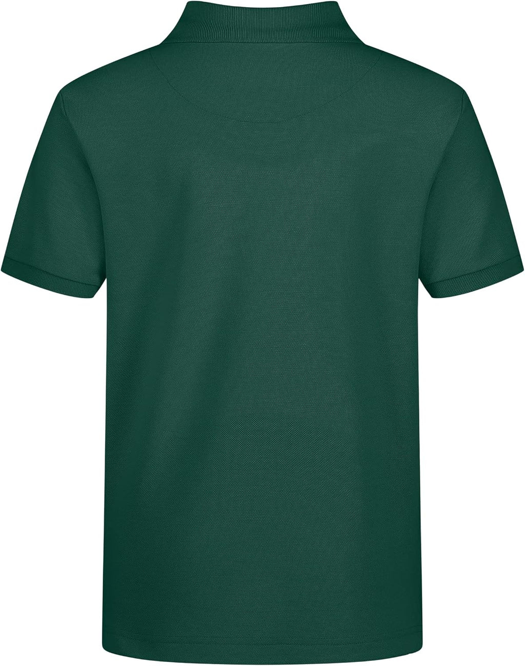 Boys' School Uniform Short Sleeve Polo Shirt, Button Closure, Comfortable & Soft Pique Fabric