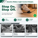 Astutivo Foot Switch for Floor Lamp, 2 Pack, Inline On/Off Pedal, Black