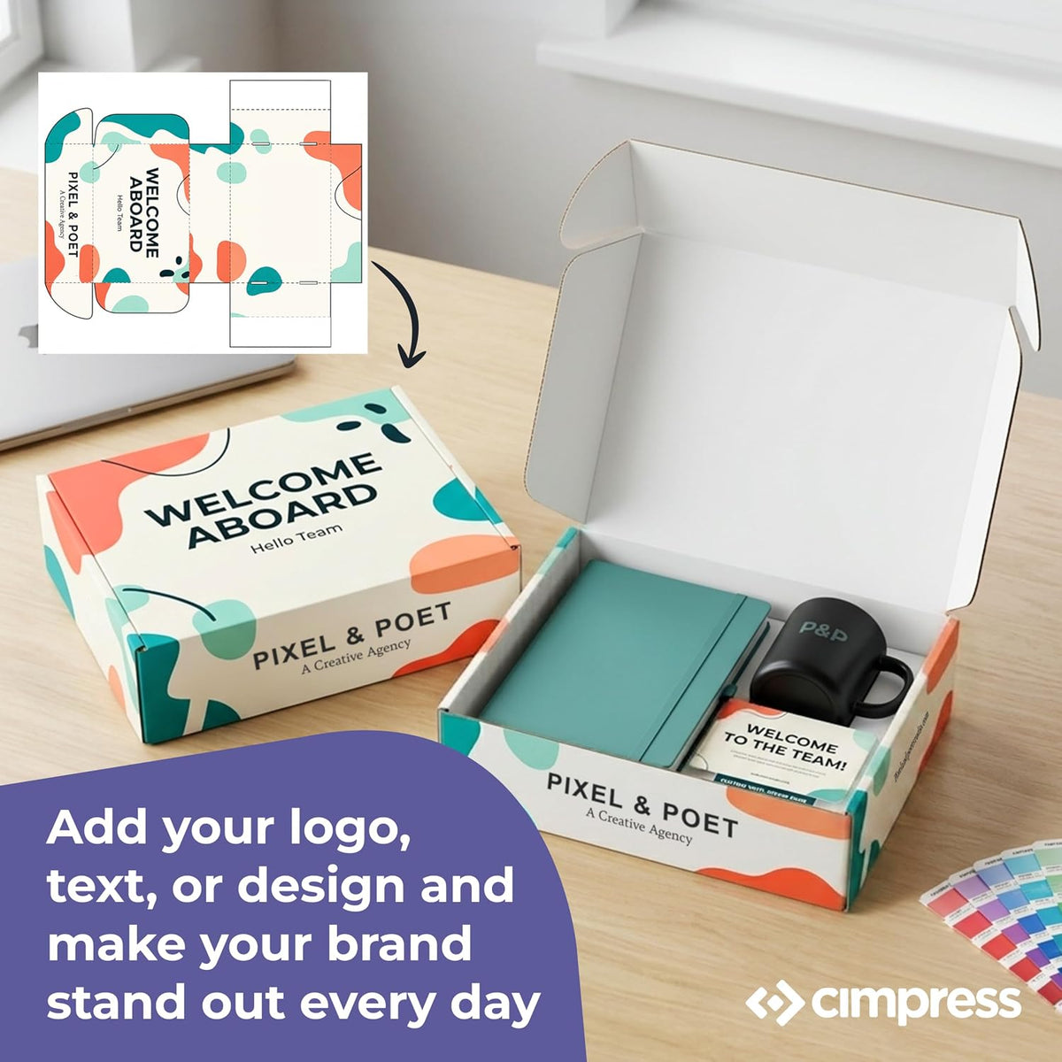 Personalized Mailer Box, Add Logo or Text, 11.25" x 9" x 3", Pack of 12