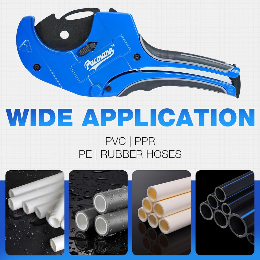 PVC Pipe Cutter, Up to 2-1/2", Ratchet Pipe Cutter Heavy-Duty | Pex Cutting Tool for Cutting PEX, PVC, PPR Plastic