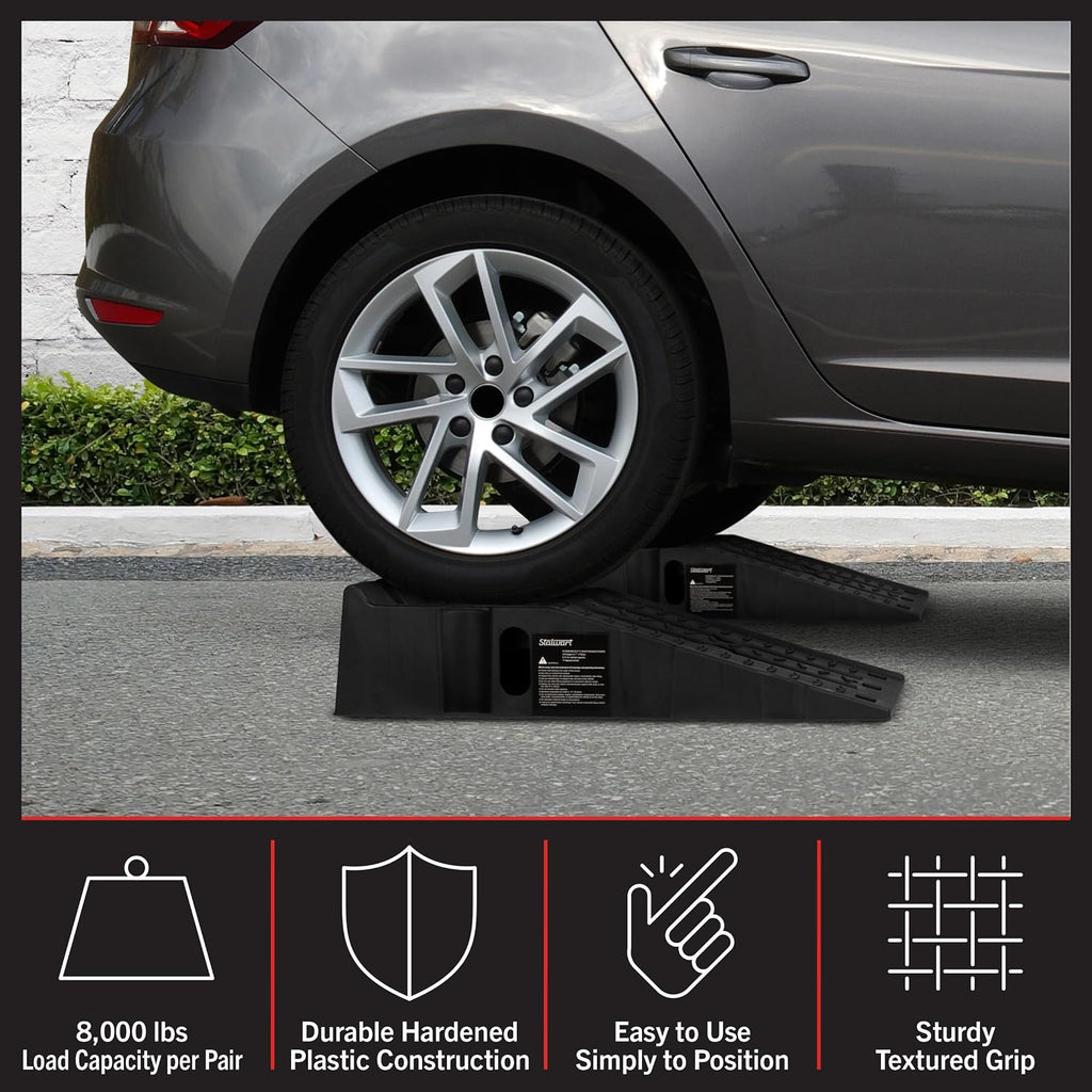 Car Ramps 2-Pack - Heavy-Duty Car Lifts for Home Garage or Shop - 13,000lb GVW Capacity, 6,500lb Load Capacity Per