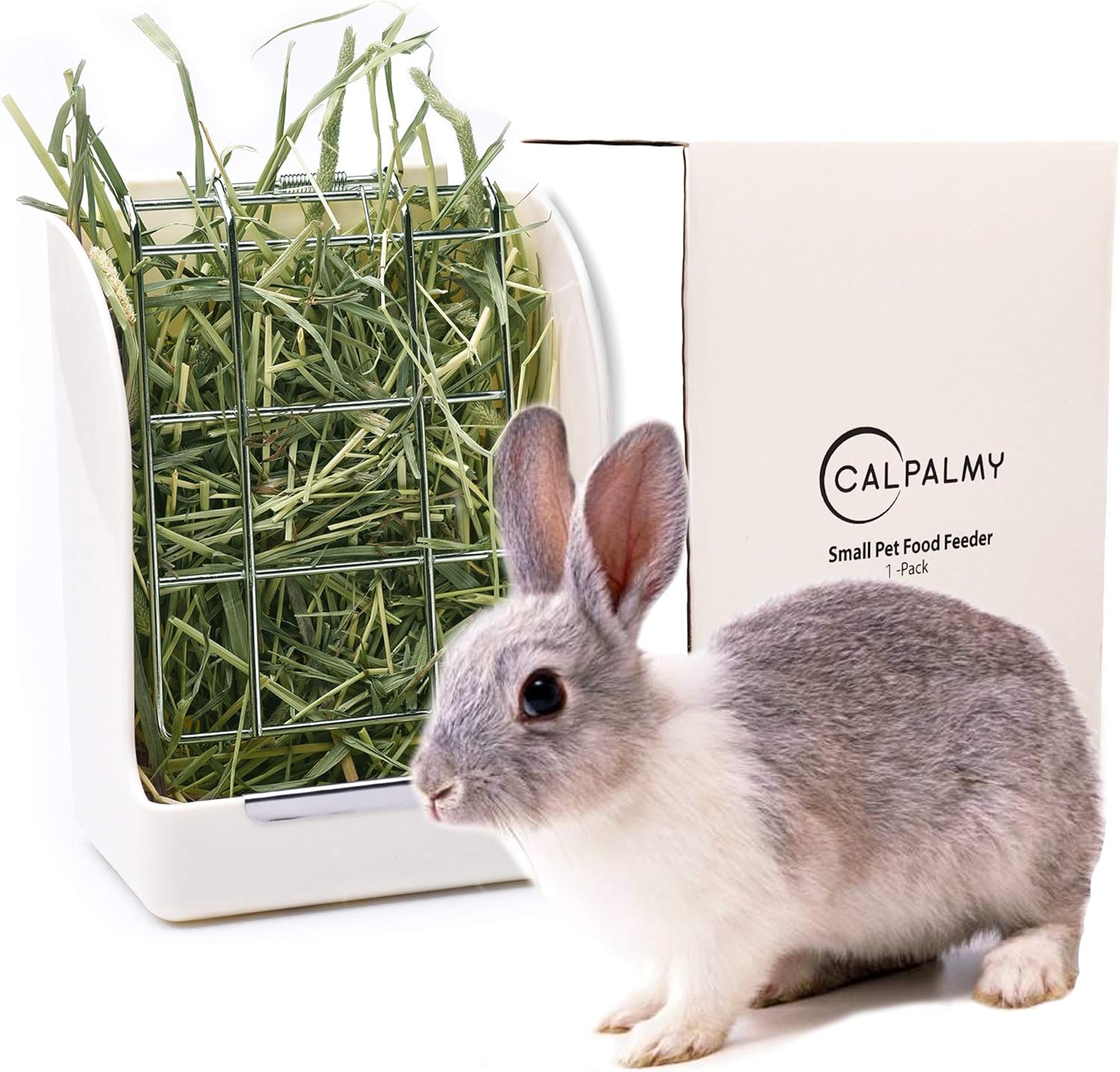 Hay Feeder for Rabbits, Guinea Pigs, and Chinchillas - Minimize Waste and Mess with 5.5" x 3.5" x 7.4" Hanging