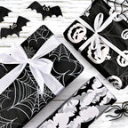 90 Sheets Halloween Tissue Paper Bulks 14 x 20inch Black White Pumpkin Cobweb Bat Gift Wrapping Paper Scary Horror