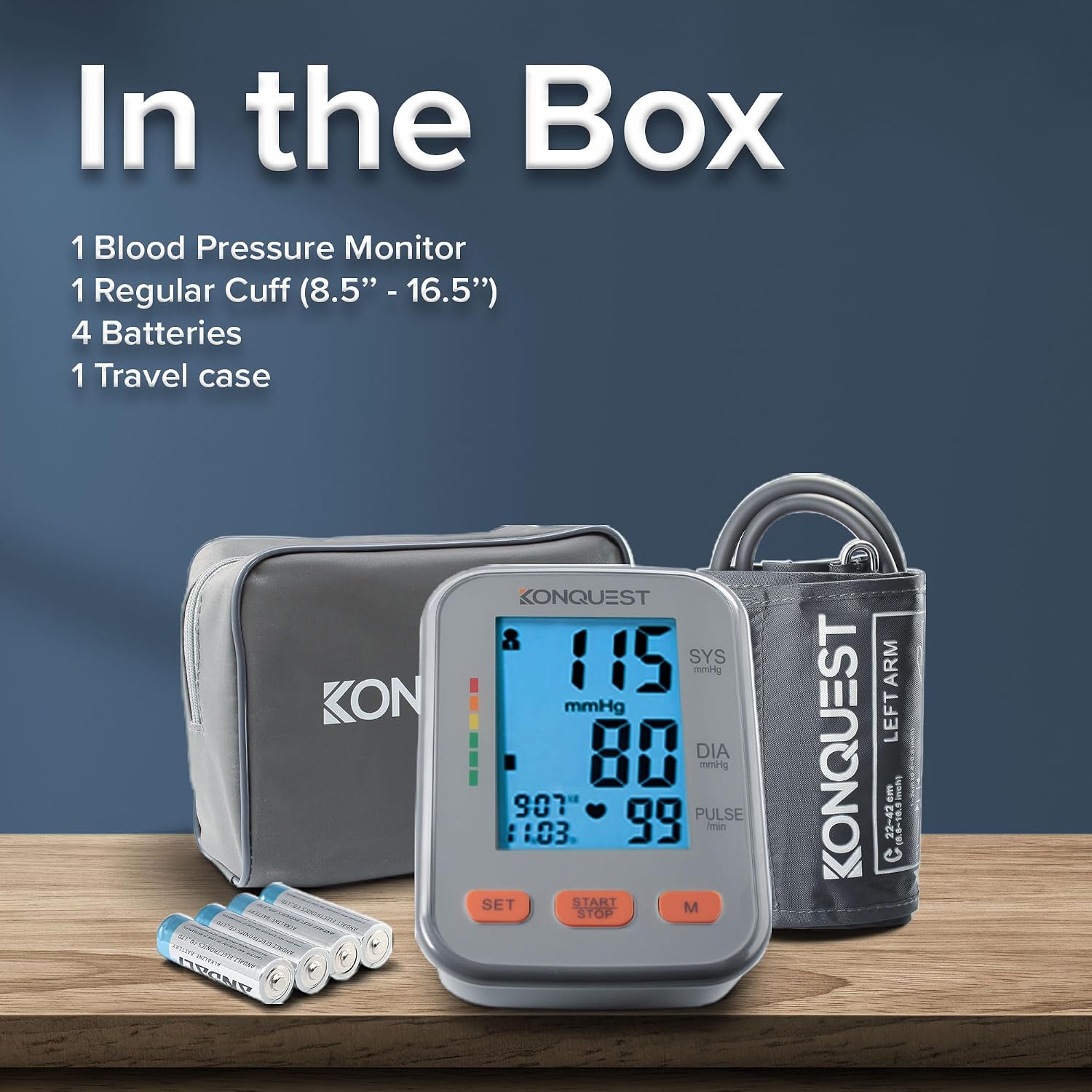 KBP-2704A Automatic Upper Arm Digital Blood Pressure Monitor - Large Backlit Display - Irregular Heartbeat Detector