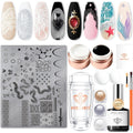 16Pcs Nail Stamping Kit French Tip Stamper Lace Nail Stamp Plate