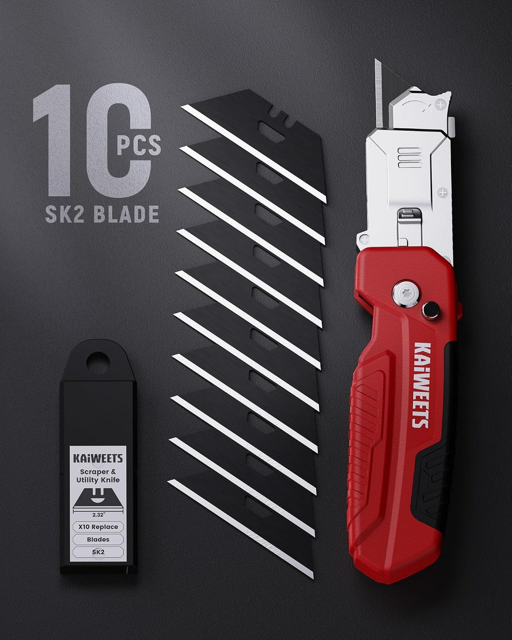 2-in-1 Utility Knife, Razor Blade Scraper, Box Cutter for EDC