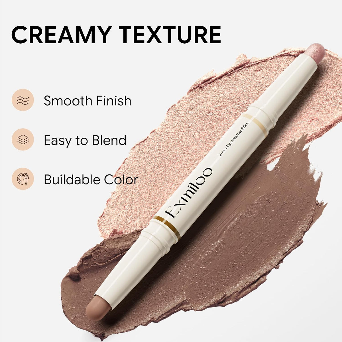 Dual-Ended Cream Eyeshadow Stick, Taupe Matte & Rose Gold Shimmer