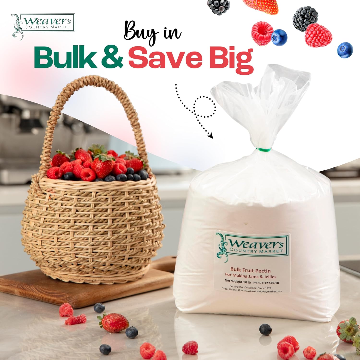 Bulk Fruit Pectin Powder for Jam and Jellies - Made in USA Pectin for Canning Jelly, Cost Effective Pectin for