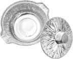 10 Pcs Disposable Aluminum Pot with LidS, Disposable 2 Liter Round Aluminum Foil Pan Food Container for Camping