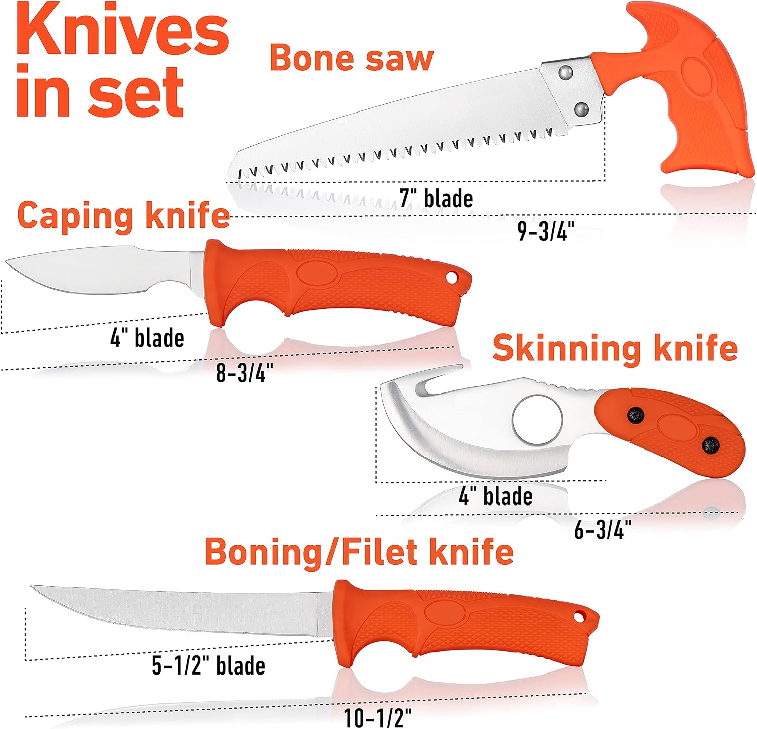 Field Dressing Kit, for Hunters and Fishermen, Portable Game Processing Kit in a Durable Case, 7-Piece