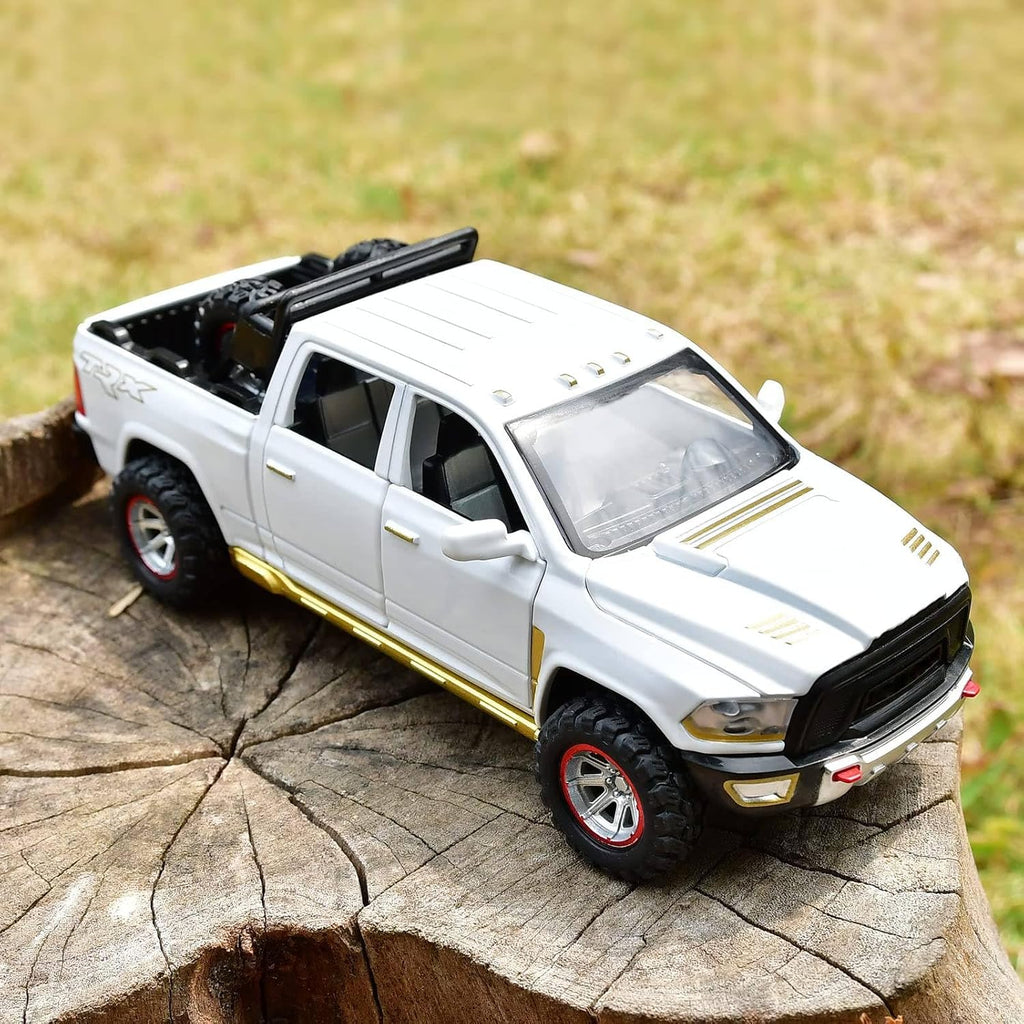 Pickup Truck Toys for Boy Age 4-7 Diecast Metal Model Trucks Open Door Pull Back Toy Cars with Lights and Sound for