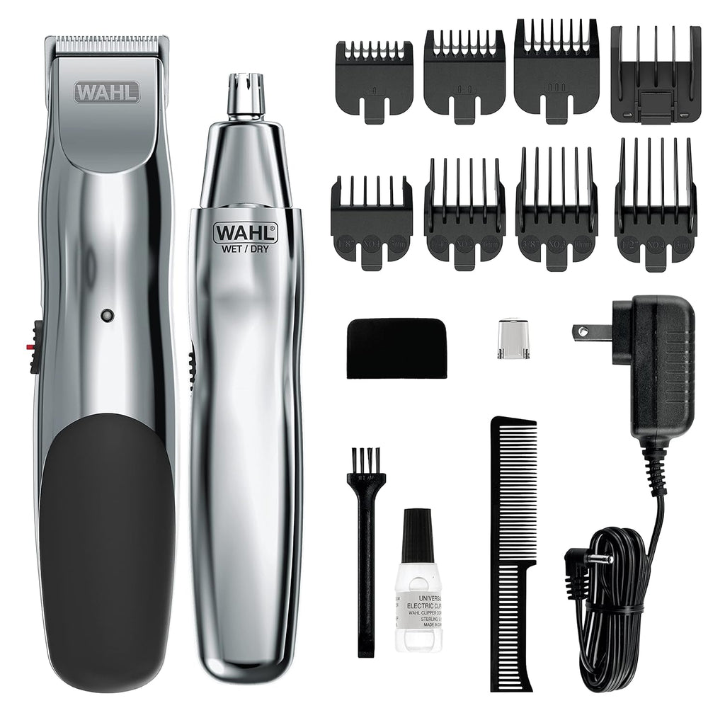 Groomsman Rechargeable Beard Trimmer kit for Mustaches, Nose Hair, and Light Detailing and Grooming with Bonus