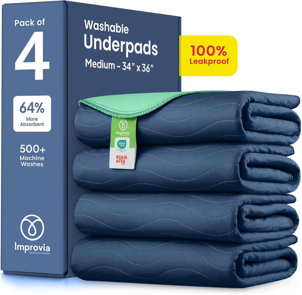Washable Underpads, Heavy Absorbency Reusable Incontinence Pads