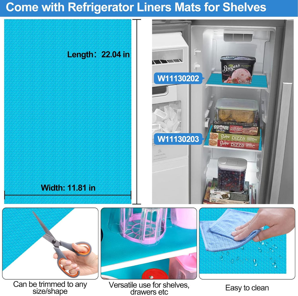 UPGRADED W11130203 Freezer Glass Shelf Compatible with Whirlpool Freezer Shelf Replacement W10773887 Whirlpool Shelf Replacment Parts W10527849 PS12347522 WRS571CIHZ04 WRS571CIHZ01 Freezer Shelf