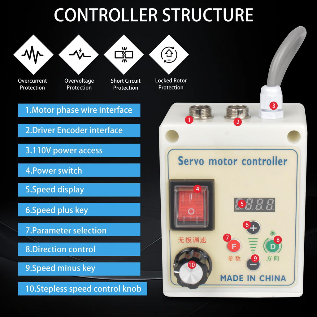 CNCTOPBAOS 1100W Brushless AC Servo Motor Driver CNC Controller Kit CW/CCW