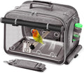 Bird Carrier Airline Approved, Bird Travel Cage with Indestructible Stainless Steel Mesh, Bird Travel Bag Lightweight