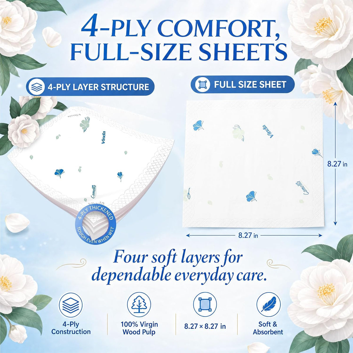 4-Ply Pocket Tissues, 18 Travel-Size Packs, 7 Sheets Each