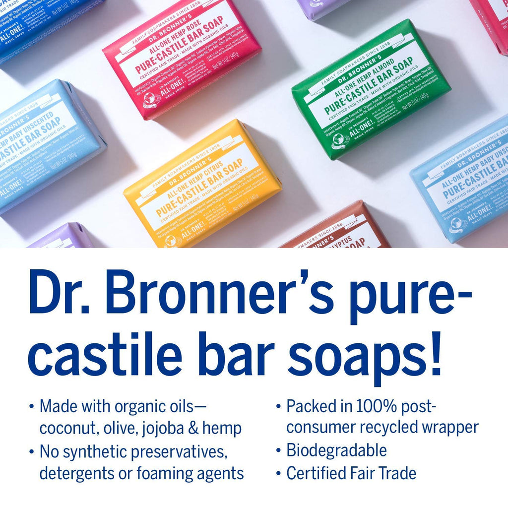Pure-Castile Bar Soap for Men & Women, 5 oz, Variety 8-Pack