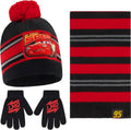 Boys Toddler Winter Hat, Scarf & Mittens Set 2-4 Or Cars Lightning McQueen Hat, Scarves & Kids Gloves Sets 4-7
