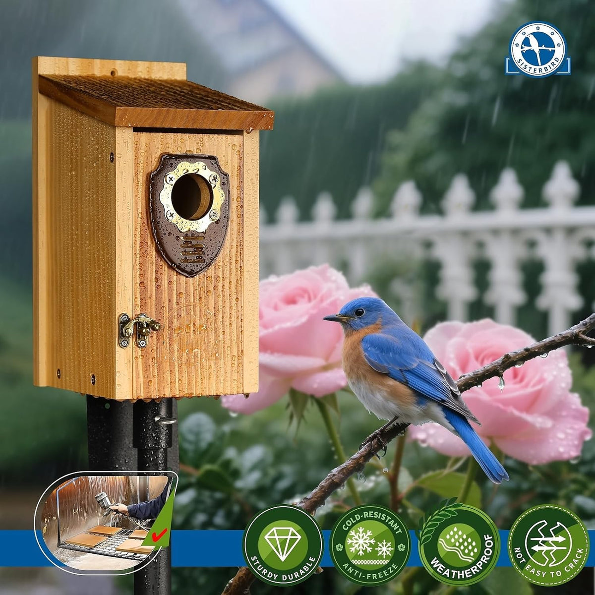 Premium Wooden Bird House, Warming Gifts Bird Houses for Outside
