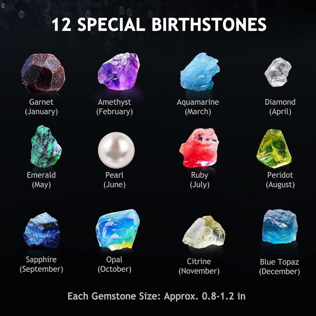 Earth Science Kits for Kids Age 6-8-12-14, Birthstone Gems Dig Kit | Geology Kit with Break Your Own Geodes, Crystal