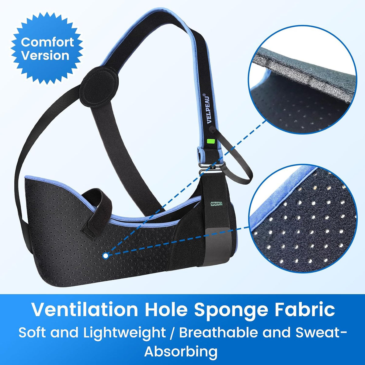 Medical Arm Sling Shoulder Immobilizer for Women and Men, Black XL