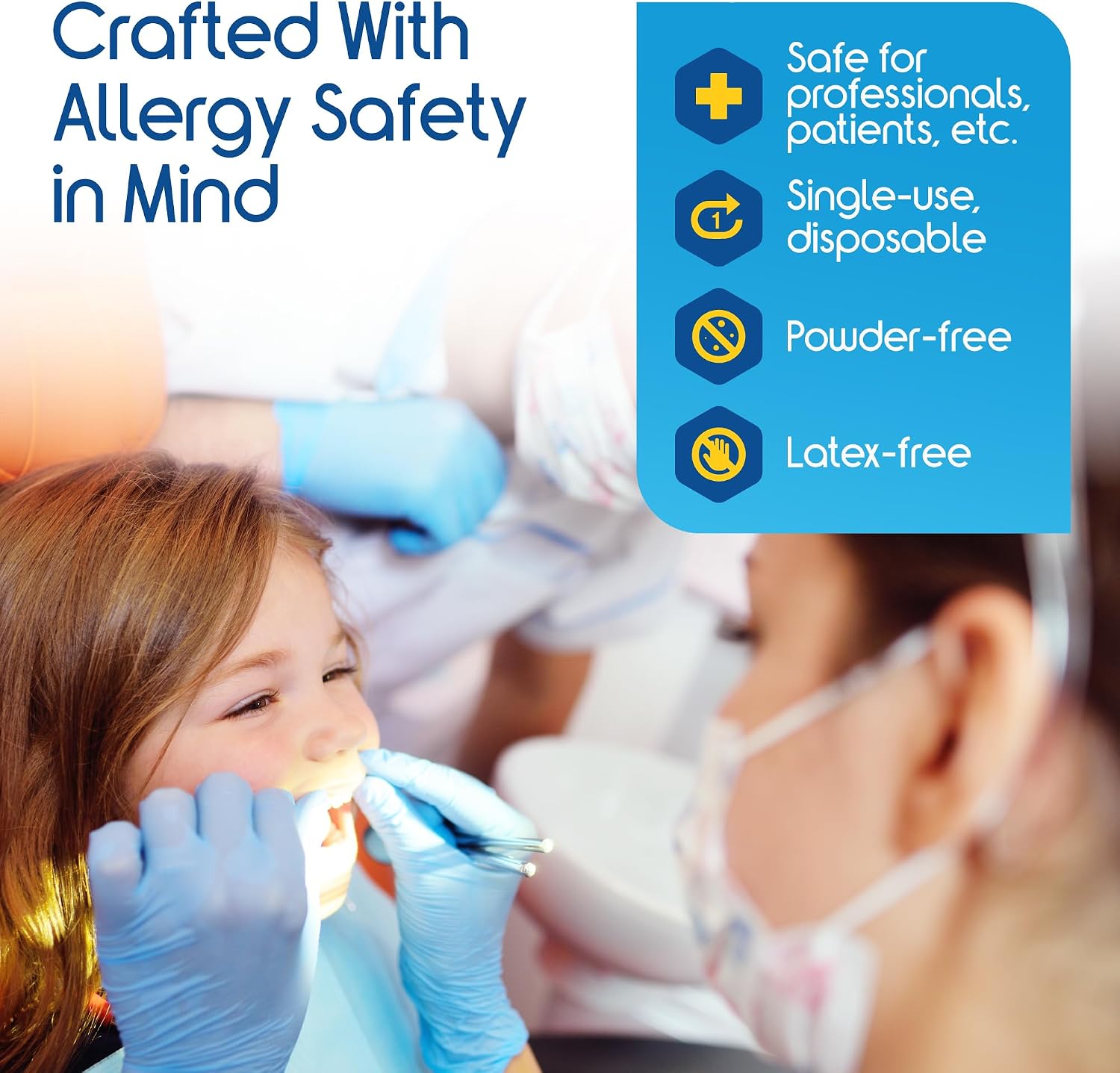 Nitrile Exam Gloves | The Original Quality Stretch Nitrile Light Blue | 4.5 Gloves Disposable Latex Free Medical EMT