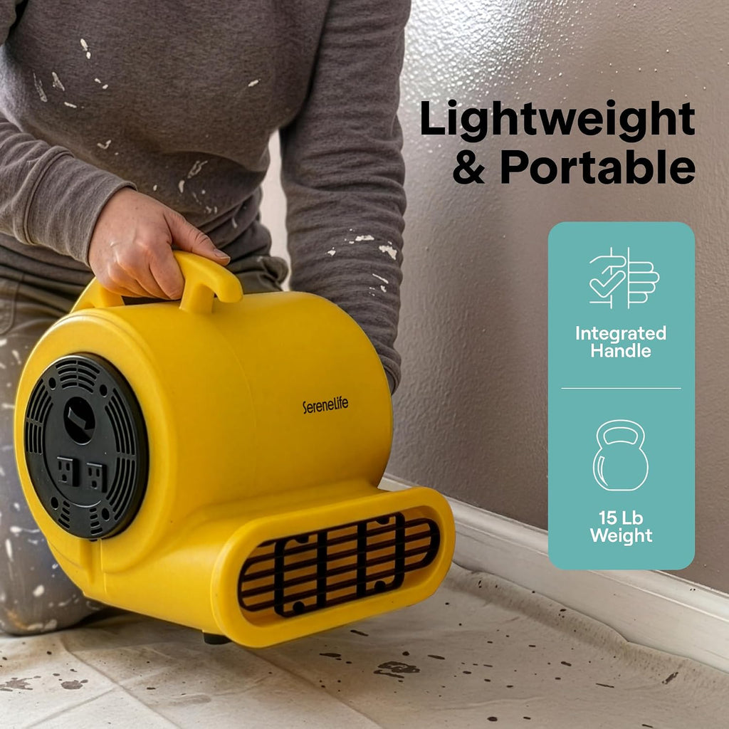 Air Mover Blower Fan 2500 CFM – Powerful High Performance 3-Speed Fan for Floor & Carpet Drying, Portable Floor Fan