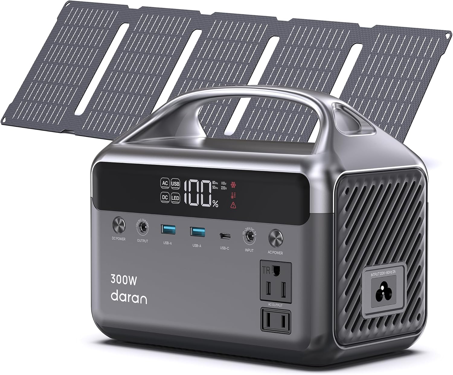 Solar Generator with Solar Panel, Portable Power Station 192Wh, 300W | 600W Surge, Solar Power Bank with AC Outlets
