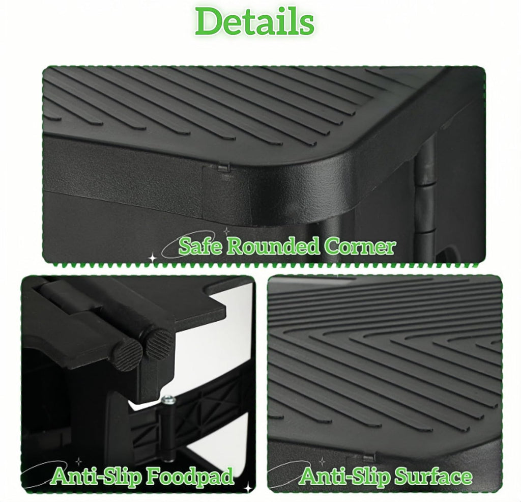 2 Step Stool Foldable, Non-Slip Steps, Folding Step Stool for Adults & Kids, Plastic Stool Pool Ladder, Collapsible