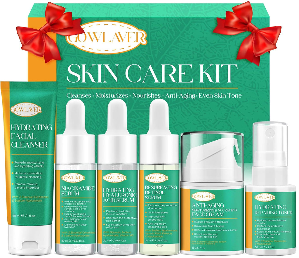 Lifting & Firming Anti-Aging Skin Care Set Kit for Women Teens,Niacinamide Retinol Serum,Hyaluronic Acid