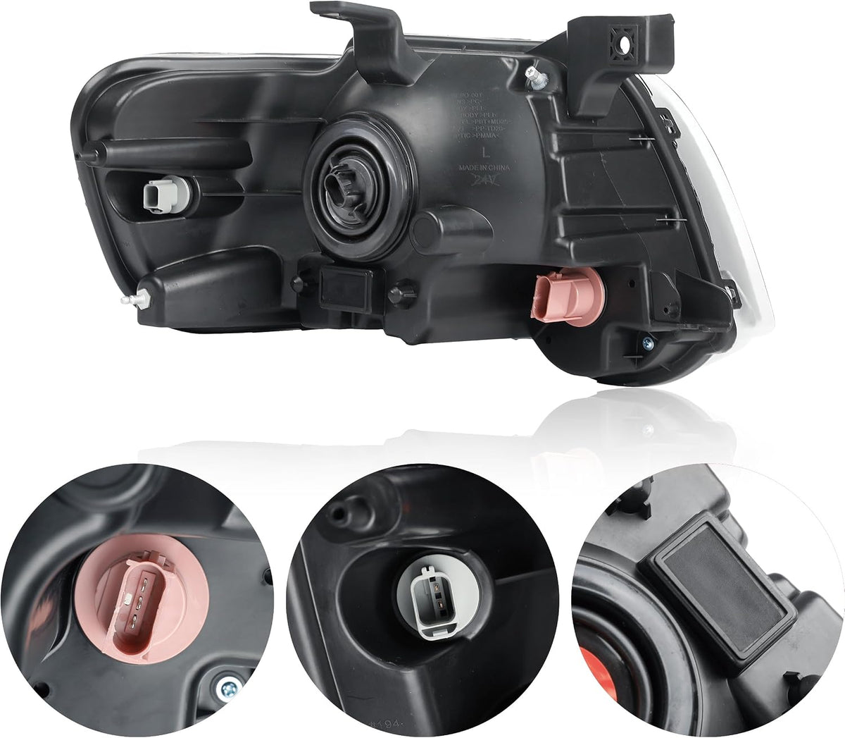 Pair Black Headlights Compatible with 2006-2010 Ford Explorer