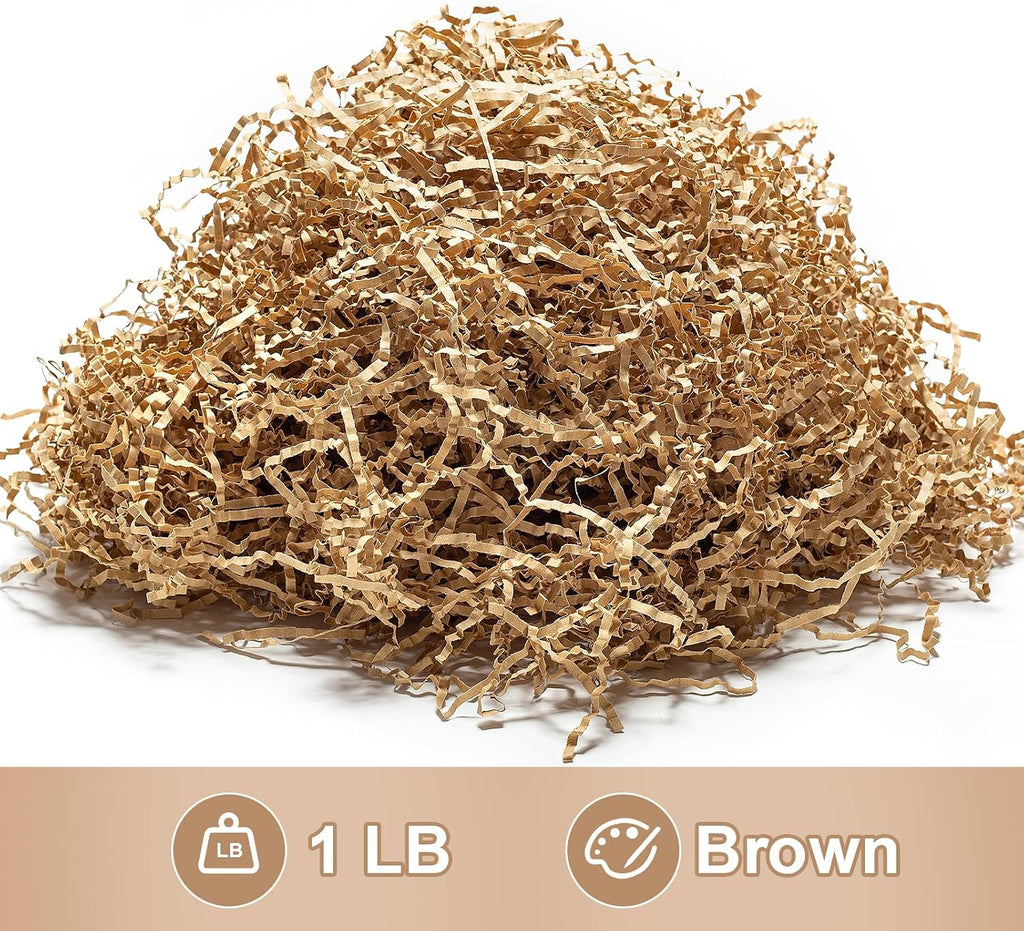 1 LB Crinkle Cut Paper Shred Brown Shredded Paper For Gift Box