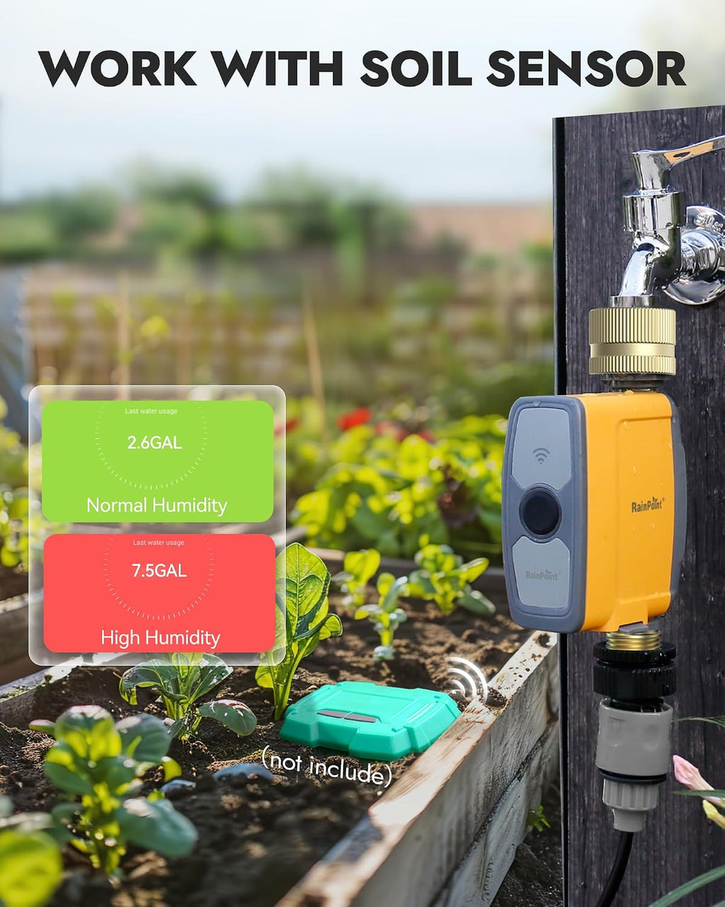 WiFi Water Timer, Smart Hose Timer for Garden Hose, WiFi Irrigation Controller, Smart Sprinkler System Valve, APP &