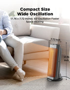 PTH15A2BGB 1500W Fast Heating Space Heater, Programmable Thermostat, Easy Control, Widespread Oscillation, Over