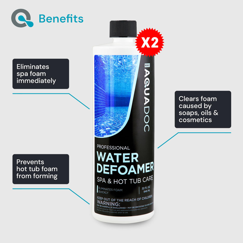 AquaDoc Hot Tub Defoamer - Spa Anti Foam Concentrate, 32 oz (2 Pack)