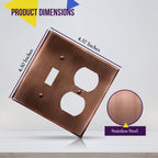 ENERLITES Combination Toggle Switch & Duplex Receptacle Metal Wall Plate