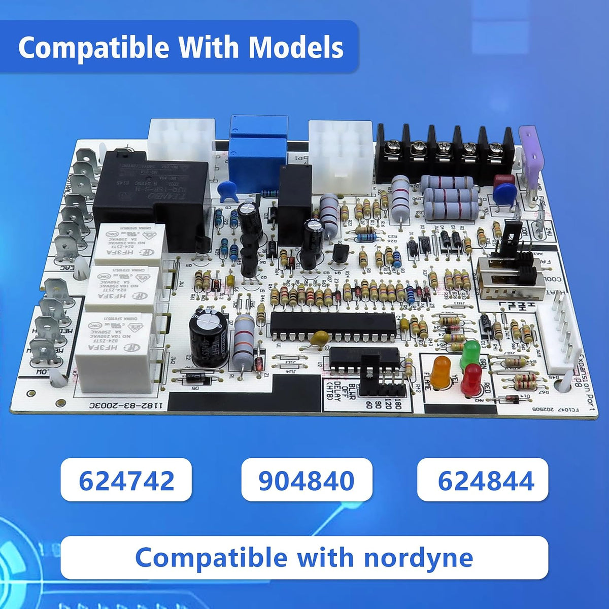 920915 Furnace Control Board - Direct Replacement for Nordyne 624742 & 904840 - Compatible with Intertherm, Miller, Tappan, Frigidaire, Gibson Single-Stage Gas Furnace
