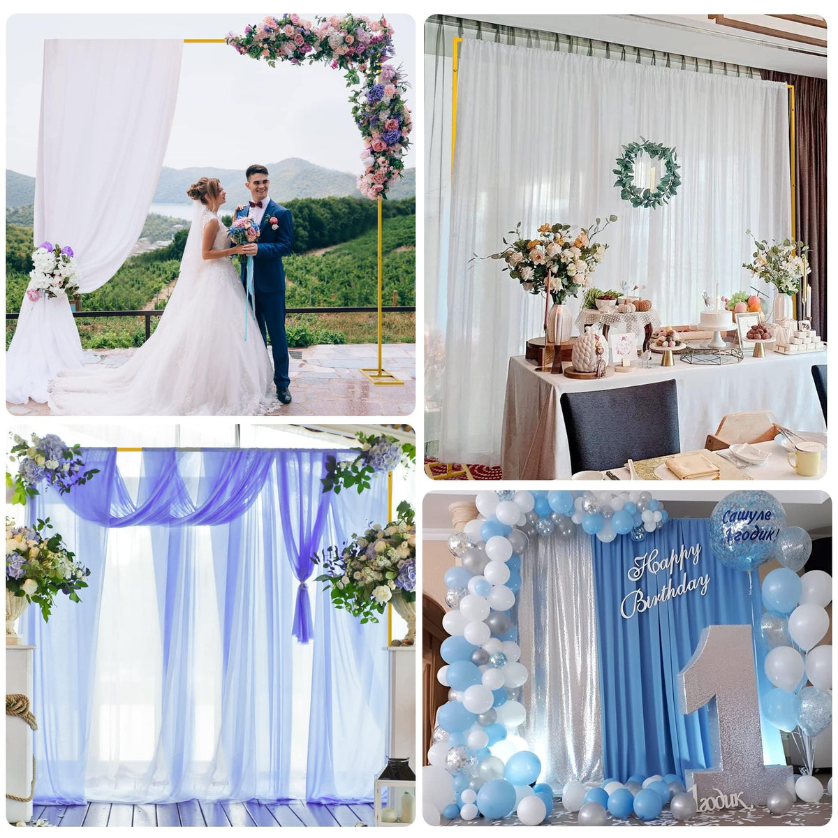 10x10FT Backdrop Stand Heavy Duty Pipe and Drape Kit Adjustable
