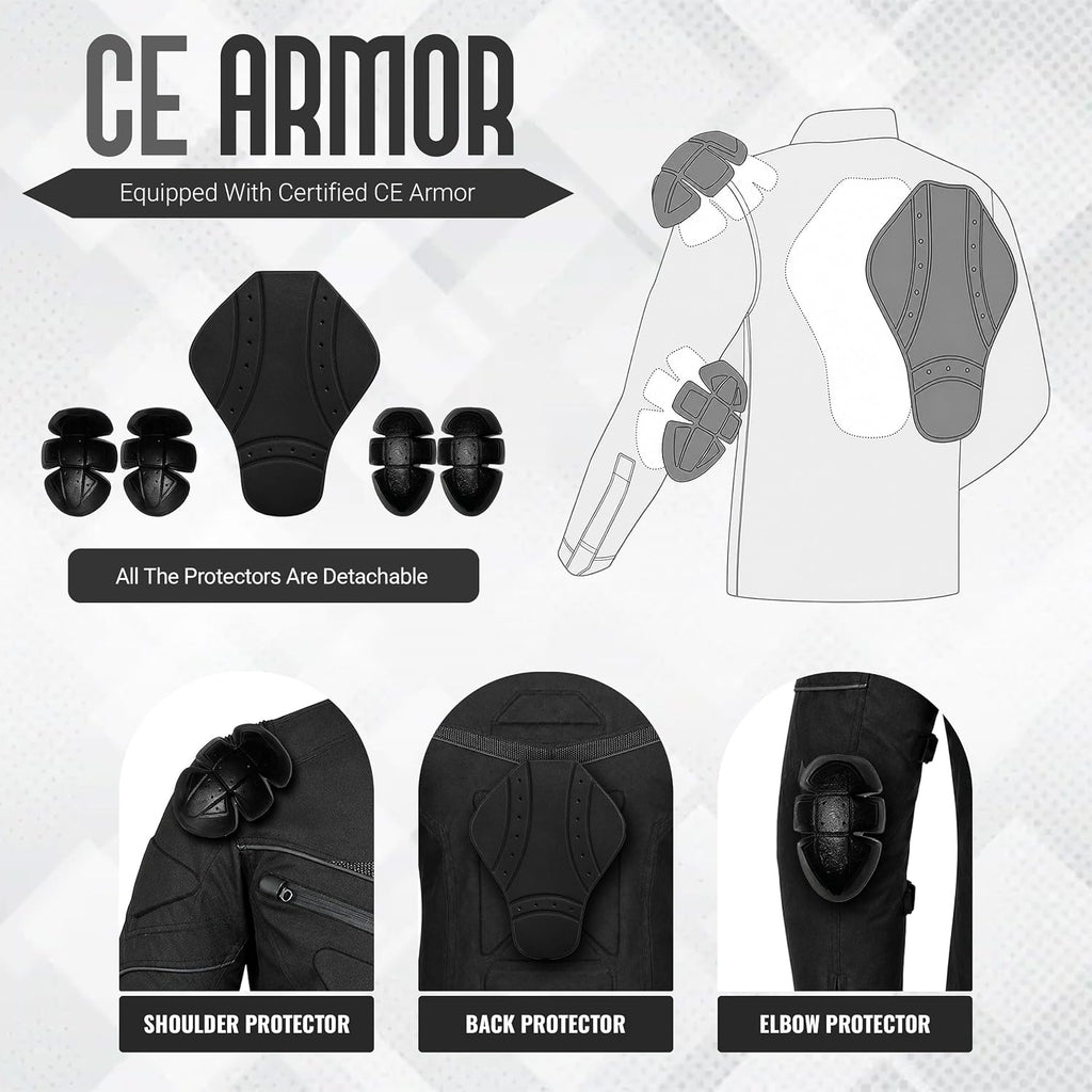 Mens Motorbike Jacket Waterproof CE Armored For Bikers Boys Coat Protective Cordura Textile Motorcycle Jacket
