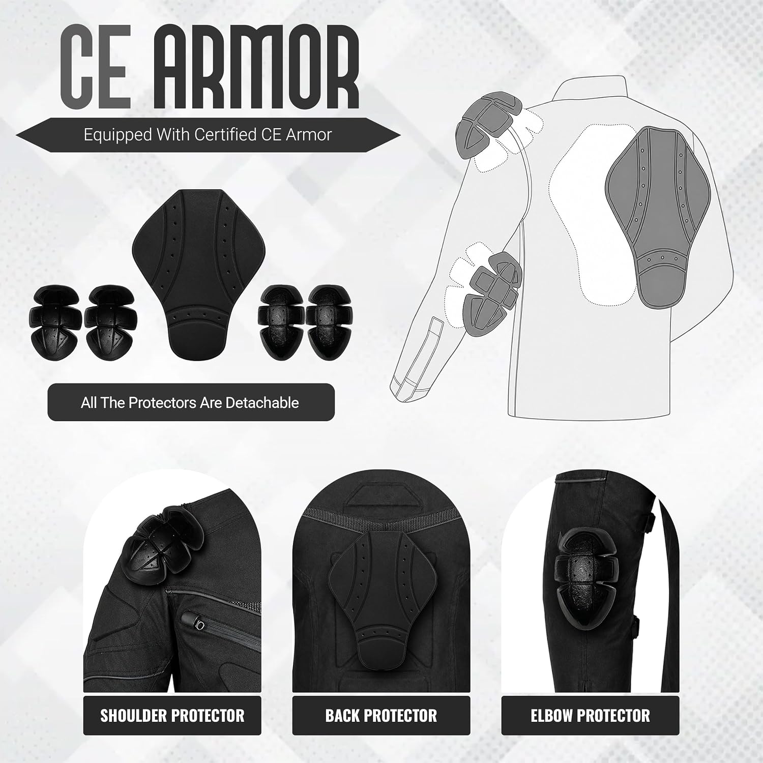 Mens Motorbike Jacket Waterproof CE Armored For Bikers Boys Coat Protective Cordura Textile Motorcycle Jacket