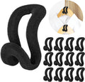 60 Pack Velvet Space Saving Hanger Connector Hooks for Closet, Black | Cascading Hanger Hooks, College Dorm Essentials