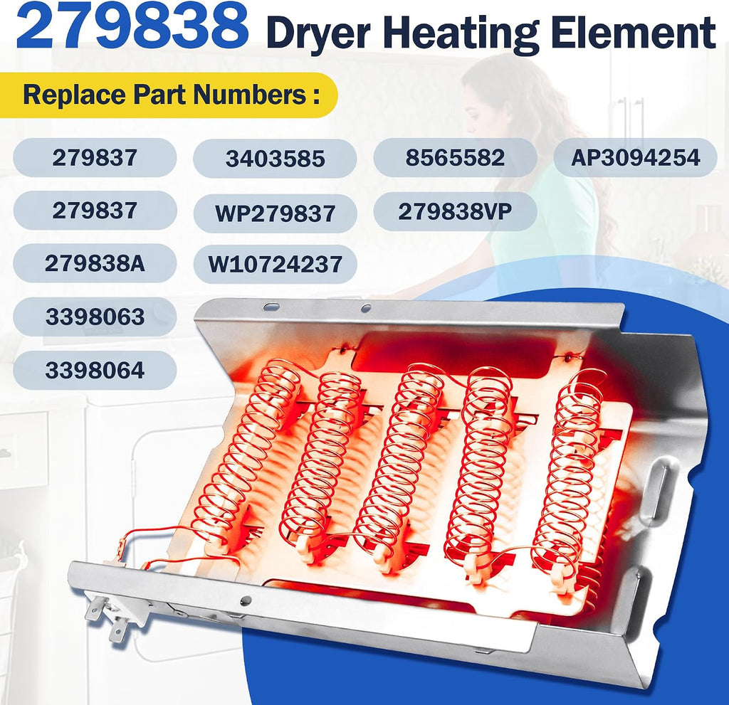 MED4500MW0 MED5430MW0 Dryer Heating Element Fit for May-tag MED5570TQ0 MED5600TQ0 MED5600TQ1 MED5620TQ0 MED5630TQ0 MED5630TQ1 MED5640TQ0 MED5700TQ0 MED5740TQ0 MED5800TW0 MED5800TW1 MED5820TW0