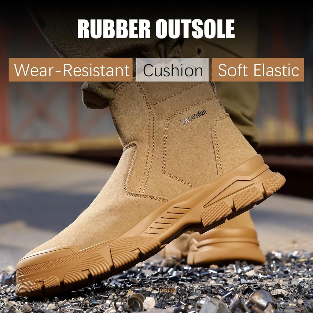 Steel Toe Boots for Men High-Top Safety Toe Welding Work Boots | Anti Smashing, Puncture Resistant, High-Top Ankle