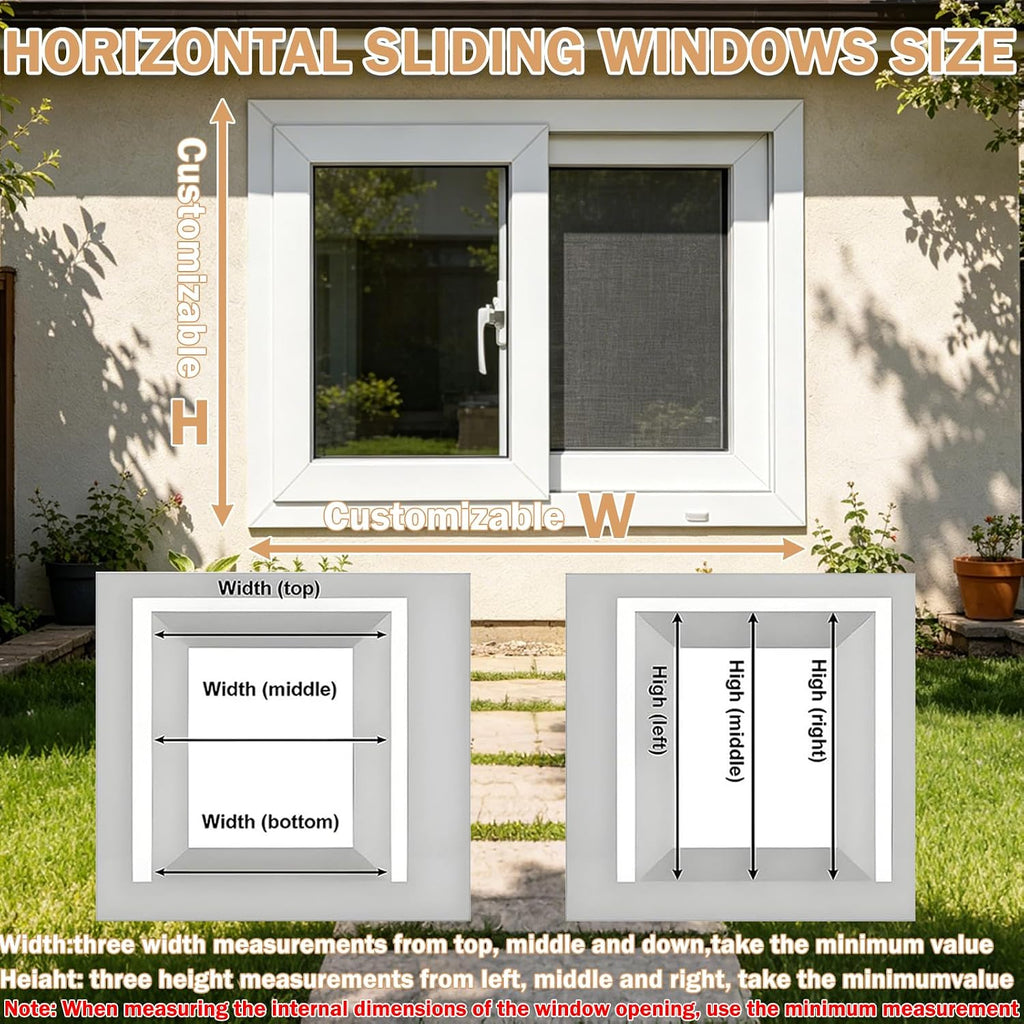 Aluminum Basement Mobile Home Window, Shed Window with Screen, Flush Mount Basement Window, Horizontal Sliding Window